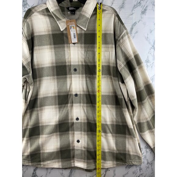 Eddie Bauer Mens XXL Fast Fleece Shacket Green Plaid - Picture 3 of 10